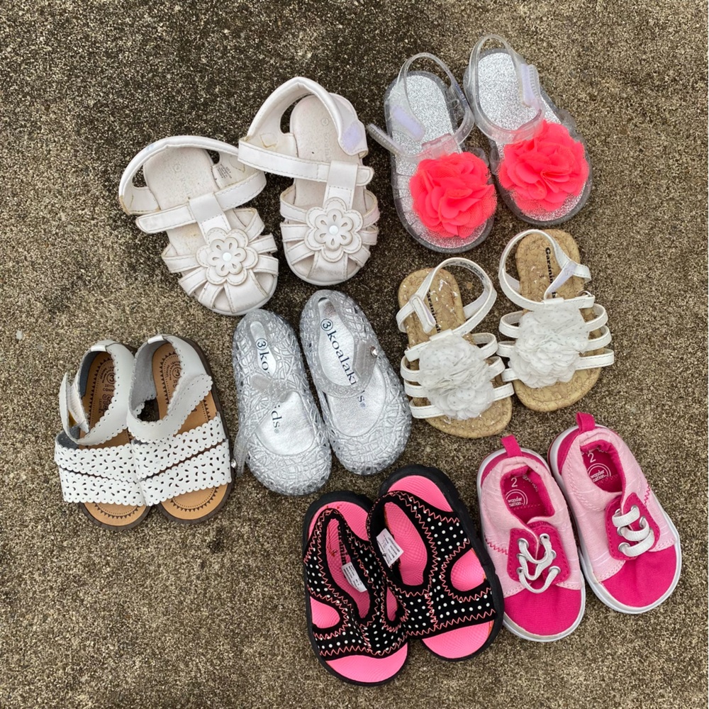 Kids'‎ Assorted Colorful Sandals Set Size 2, 3, 4